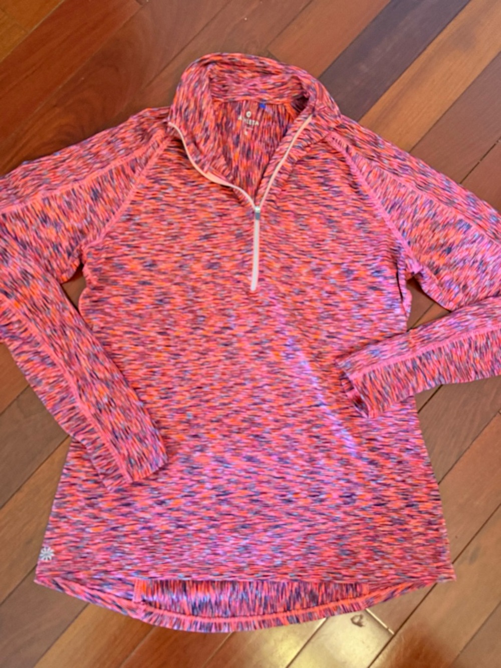 Athleta Pink Multi-Color Quarter-Zip Pullover